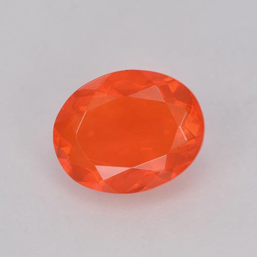 Opale de feu Orange intense naturelle Coupe ovale, 0.83 ct, Transparent