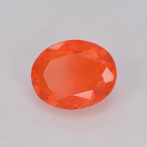 Opale de feu Orange intense naturelle Coupe ovale, 0.83 ct, Transparent
