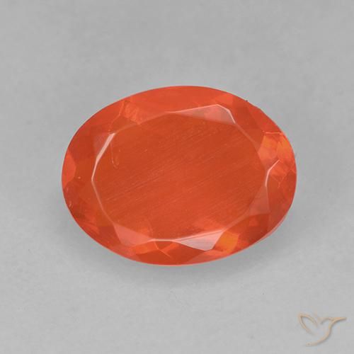 0.64ct Naturel Orange chaud Opale de feu, ovale, Transparent