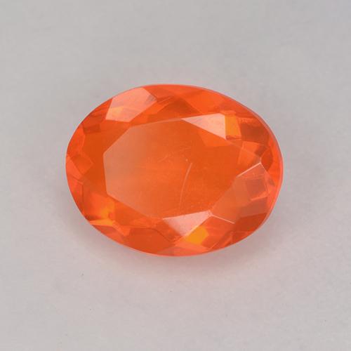 Opale de feu Orange rouge foncé naturelle Coupe ovale, 0.76 ct, Transparent