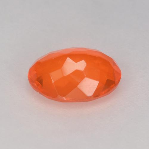Opale de feu Orange rouge foncé naturelle Coupe ovale, 0.76 ct, Transparent