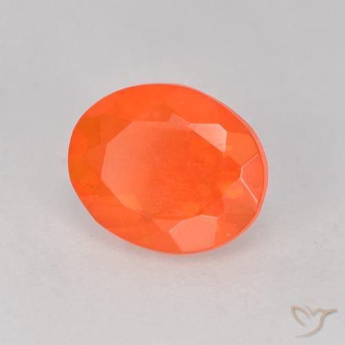 Opale de feu Orange vif naturelle ovale, 0.50 ct, Transparent