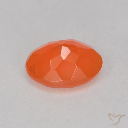 Opale de feu Orange rouge foncé naturelle Coupe ovale, 0.64 ct, Transparent