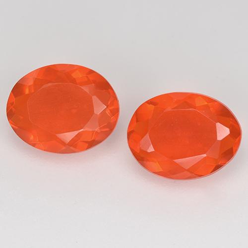 Achetez naturel 1.56ct Orange rouge foncé Opale de feu gems, Coupe ovale, En provenance Mexique chez GemSelect. En stock, livraison internationale!