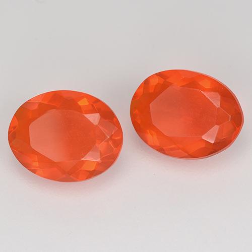 Achetez naturel 1.56ct Orange rouge foncé Opale de feu gems, Coupe ovale, En provenance Mexique chez GemSelect. En stock, livraison internationale!