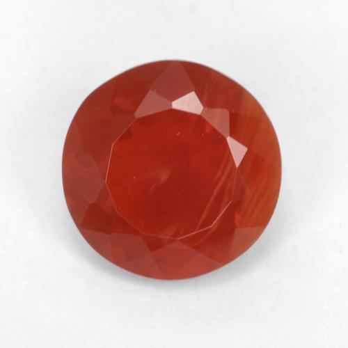 Opale de feu Rouge moyen naturelle Coupe roude, 1.02 ct, Translucide