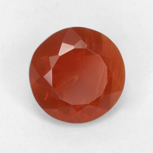 Opale de feu Rouge moyen naturelle Coupe roude, 1.02 ct, Translucide
