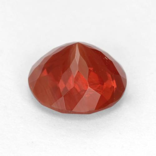 Opale de feu Rouge moyen naturelle Coupe roude, 1.02 ct, Translucide