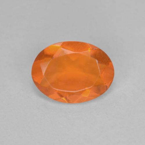 Opale de feu orange naturelle coupe ovale, 0,65 ct, transparent