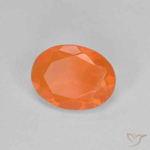 Opale de feu Orange vif naturelle ovale, 0.70 ct, Transparent
