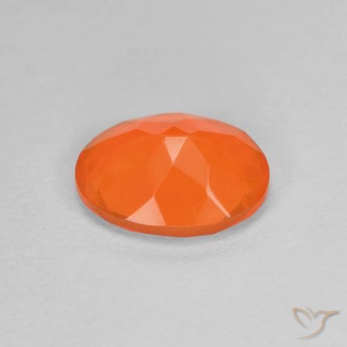 Opale de feu Orange moyen naturelle ovale, 0.67 ct, Transparent