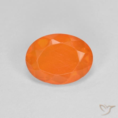 0.72ct Naturel Orange moyen Opale de feu, ovale, Transparent