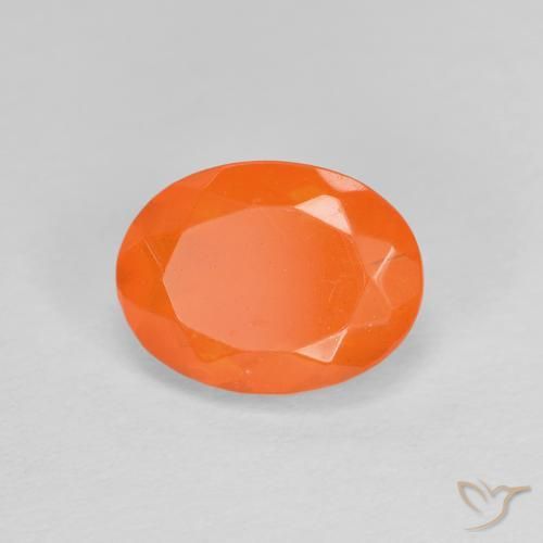Opale de feu Orange moyen naturelle ovale, 0.79 ct, Transparent
