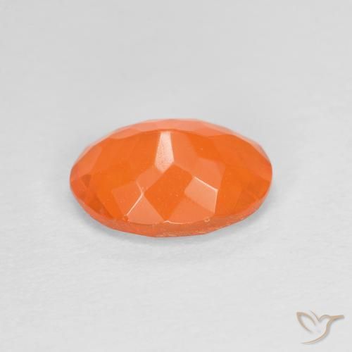 Opale de feu Orange moyen naturelle ovale, 0.68 ct, Transparent
