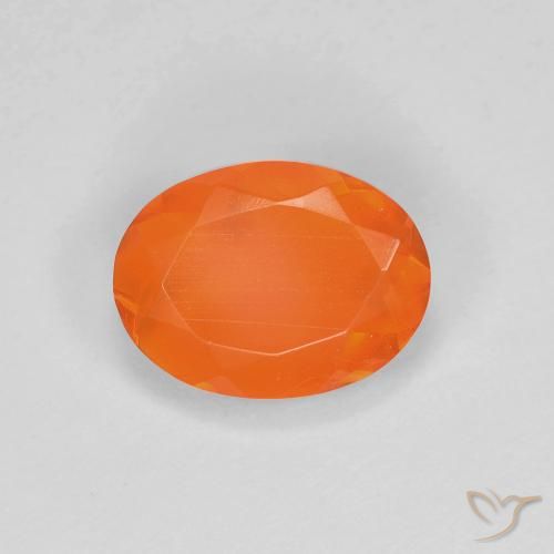0.81ct Naturel Orange rougeâtre Opale de feu, ovale, Transparent
