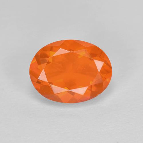 Opale de feu Orange intense naturelle Coupe ovale, 0.84 ct, Transparent