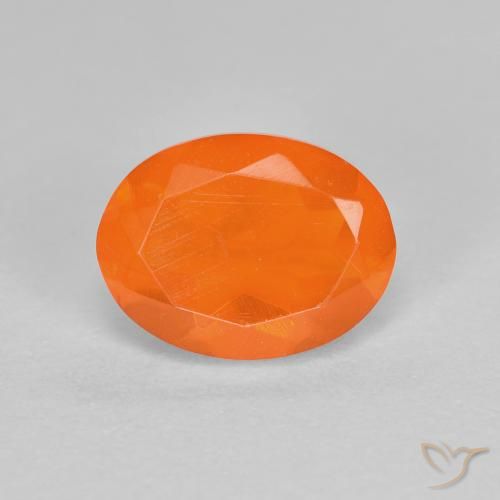0.92ct Naturel Orange moyen Opale de feu, ovale, Transparent