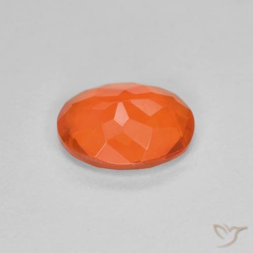 Opale de feu Orange vif naturelle ovale, 0.56 ct, Transparent