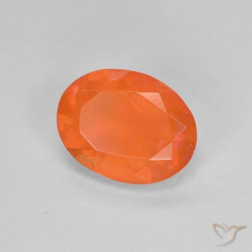 Opale de feu Orange vif naturelle ovale, 0.68 ct, Transparent