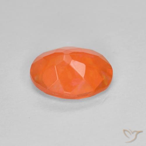 Opale de feu Orange vif naturelle ovale, 0.68 ct, Transparent