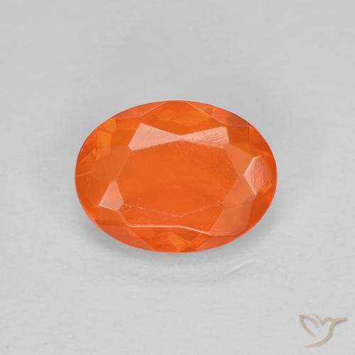 0.67ct Naturel Orange vif Opale de feu, ovale, Transparent