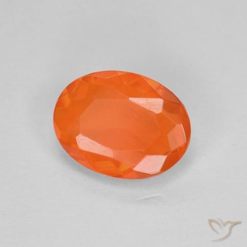 Opale de feu Orange vif naturelle ovale, 0.67 ct, Transparent