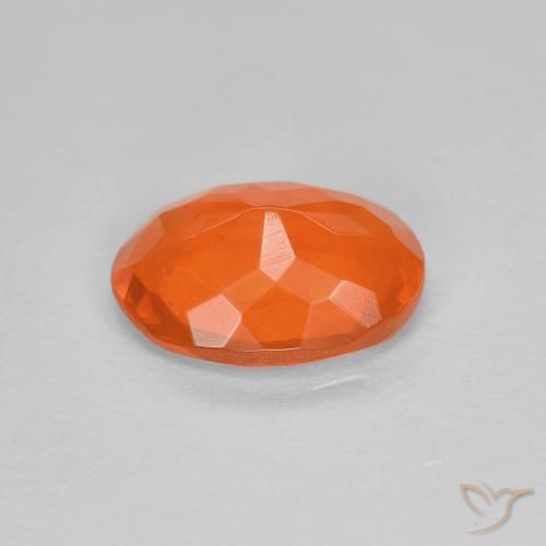 Opale de feu Orange vif naturelle ovale, 0.67 ct, Transparent