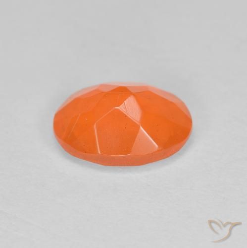 Opale de feu Orange moyen naturelle ovale, 0.69 ct, Translucide