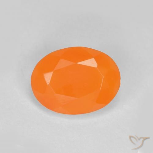 Opale de feu Orange rougeâtre naturelle ovale, 0.70 ct, Translucide