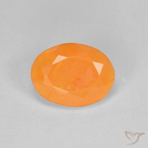 0.75ct Naturel Orange moyen Opale de feu, ovale, Translucide