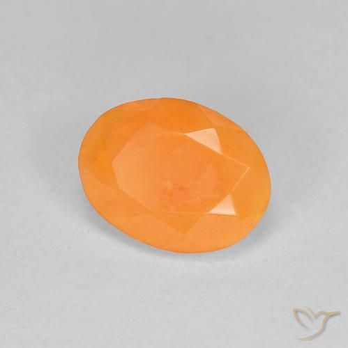 Opale de feu Orange moyen naturelle ovale, 0.75 ct, Translucide