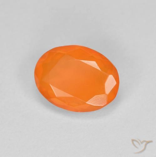 Opale de feu Orange rougeâtre naturelle ovale, 0.67 ct, Translucide