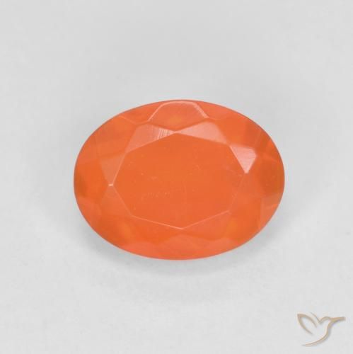 0.64ct Naturel Orange rouge foncé Opale de feu, ovale, Translucide