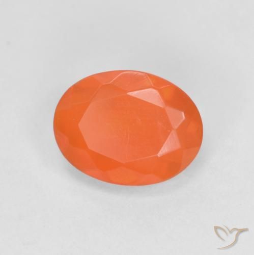 Opale de feu Orange rouge foncé naturelle ovale, 0.64 ct, Translucide
