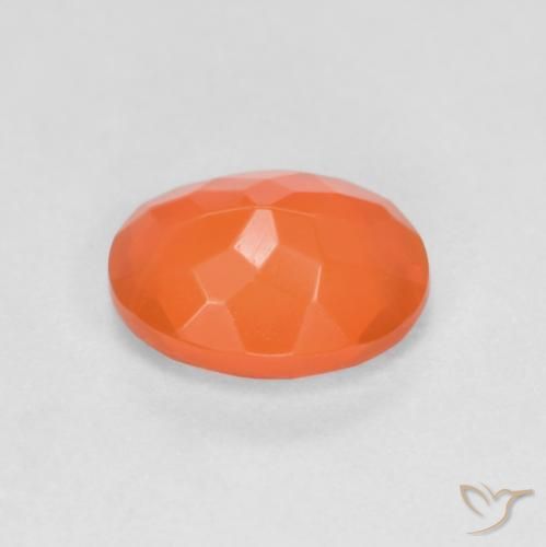 Opale de feu Orange rouge foncé naturelle ovale, 0.64 ct, Translucide