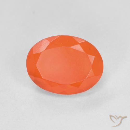 Opale de feu Orange vif naturelle ovale, 0.78 ct, Translucide