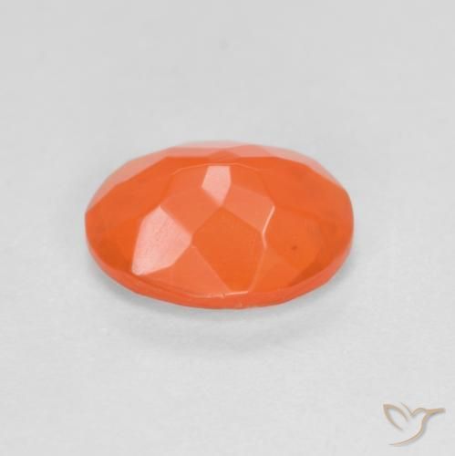 Opale de feu Orange moyen naturelle ovale, 0.72 ct, Translucide