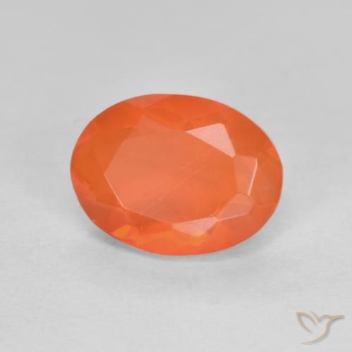 Opale de feu Orange intense naturelle ovale, 0.72 ct, Translucide