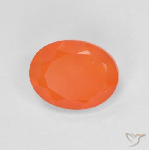 Opale de feu Orange intense naturelle ovale, 0.72 ct, Translucide