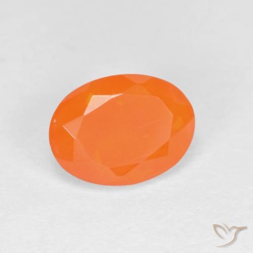 Opale de feu Orange moyen naturelle ovale, 0.82 ct, Translucide