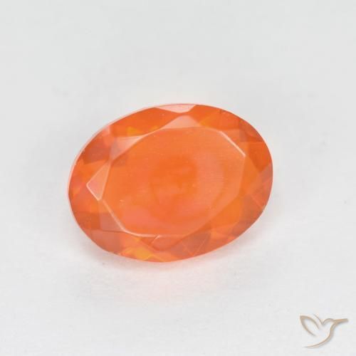 Opale de feu Orange intense naturelle ovale, 0.80 ct, Translucide