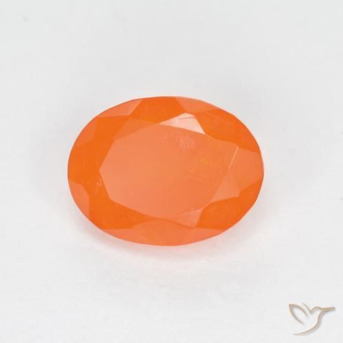 Opale de feu Orange rougeâtre naturelle ovale, 0.69 ct, Translucide