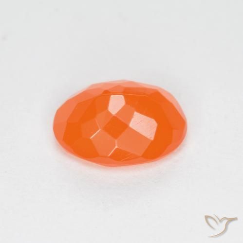 Opale de feu Orange rougeâtre naturelle ovale, 0.64 ct, Translucide