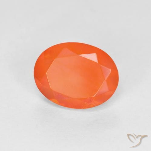 Opale de feu Orange intense naturelle ovale, 0.77 ct, Translucide