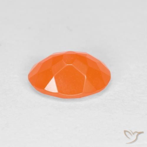 Opale de feu Orange moyen naturelle ovale, 0.71 ct, Translucide