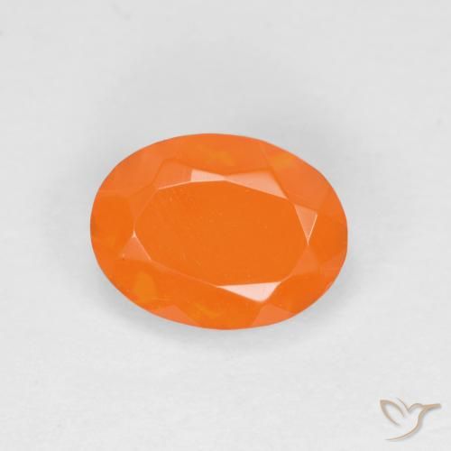 0.61ct Naturel Orange intense Opale de feu, ovale, Translucide