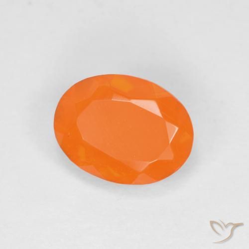 Opale de feu Orange intense naturelle ovale, 0.61 ct, Translucide
