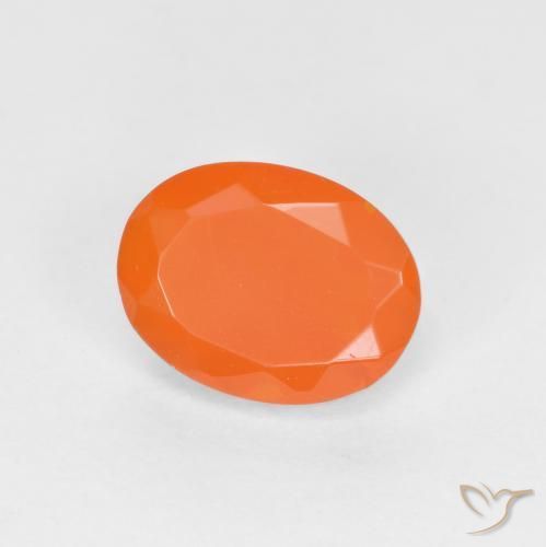 Opale de feu Orange moyen naturelle ovale, 0.71 ct, Translucide