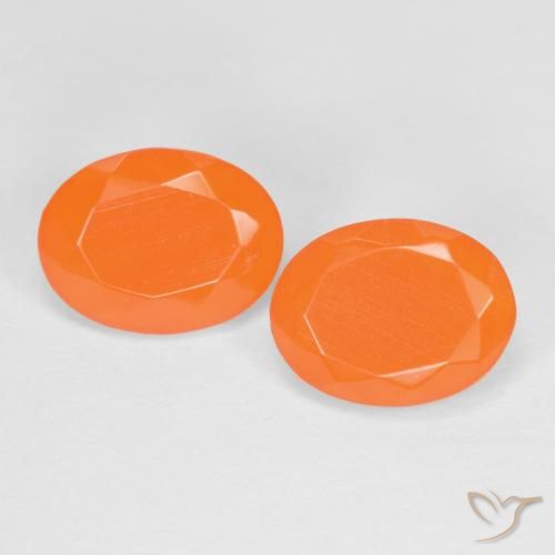 1.56ctw Naturel Orange moyen Opale de feu, ovale, Translucide