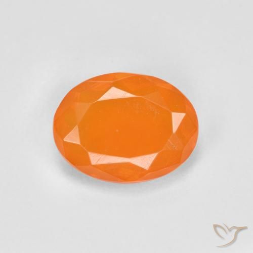 0.65ct Naturel Orange abricot chaud Opale de feu, ovale, Transparent